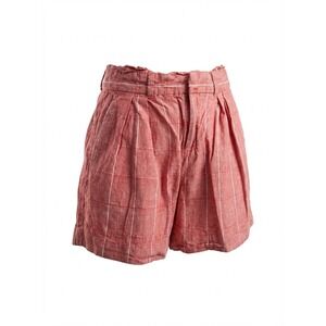 Women's Linen Blend Pull On Shorts Red Stripe Casual Summer Sz 2 Banana Republic